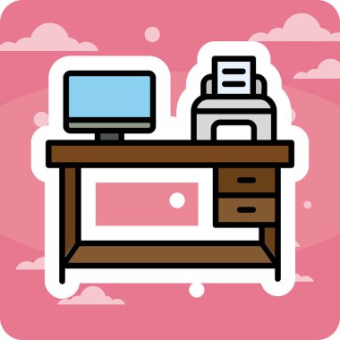 işyeri web simgesi vektör illüstrasyonu