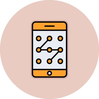 Mobil Desen Kilit simgesi, vektör illüstrasyonu