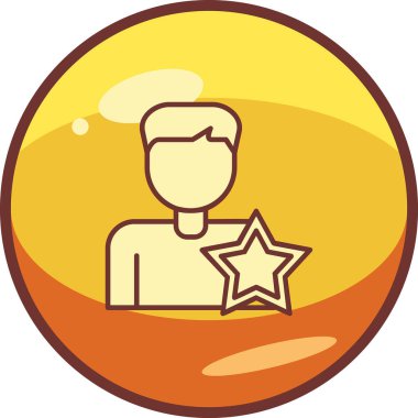 Yıldızlı adam, teşvikli ikon vektör illüstrasyonu