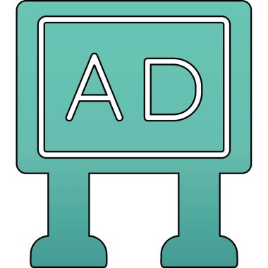 Poster ağ simgesi, vektör illüstrasyonu