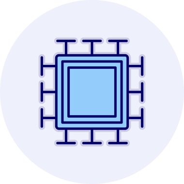  Mikroçip. Web simgesi basit illüstrasyon