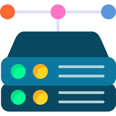 bilgisayar sunucu simgesi, vektör illüstrasyonu basit tasarım