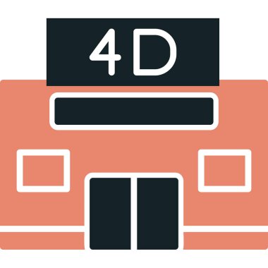 4d Sinema ikonu vektör illüstrasyonu