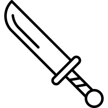 silah kılıcı simgesi ana hat biçiminde