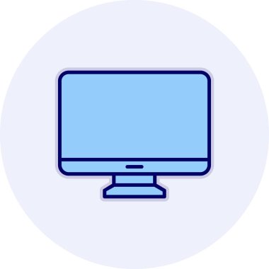Bilgisayar monitörü. Web simgesi basit illüstrasyon 