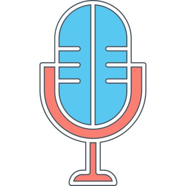 Retro mikrofonun vektör illüstrasyonu