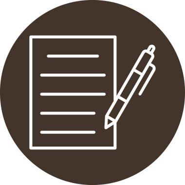 belge ve kalem simgesi düz tasarım