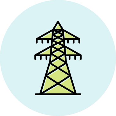 elektrik kulesi simgesi, vektör illüstrasyonu