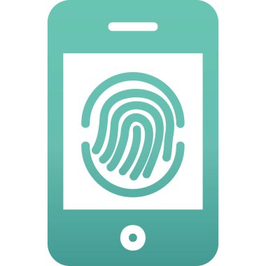 Parmak izi simgesi vektör çizelgesine sahip akıllı telefon