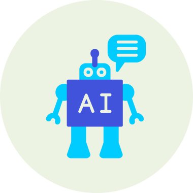  Chatbot simgesi, vektör illüstrasyonu basit tasarım