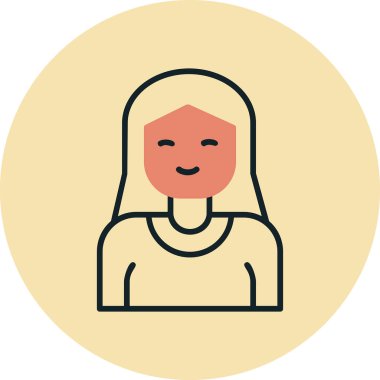 kız ana hatları ikon vektör illüstrasyonu 