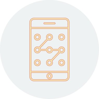 Mobil Desen Kilit simgesi, vektör illüstrasyonu