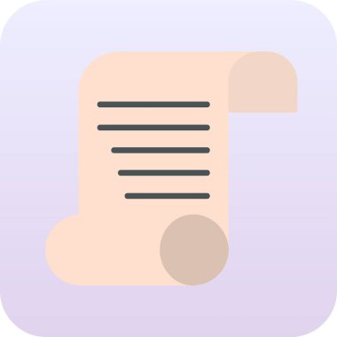 Kağıt parşömen. Web simgesi basit illüstrasyon                