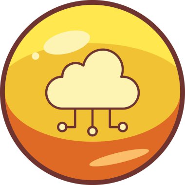 bulut hesaplama ağ simgesi, vektör illüstrasyonu 