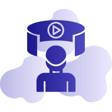 Sanal Tur simgesi, vektör illüstrasyonu basit tasarım