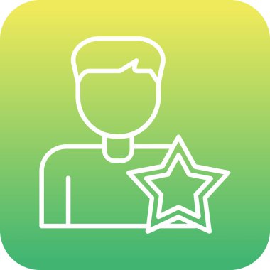 Yıldızlı adam, teşvikli ikon vektör illüstrasyonu