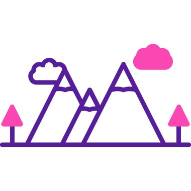 dağ tepesi ikonu vektör illüstrasyonu 