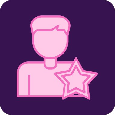 Yıldızlı adam, teşvikli ikon vektör illüstrasyonu