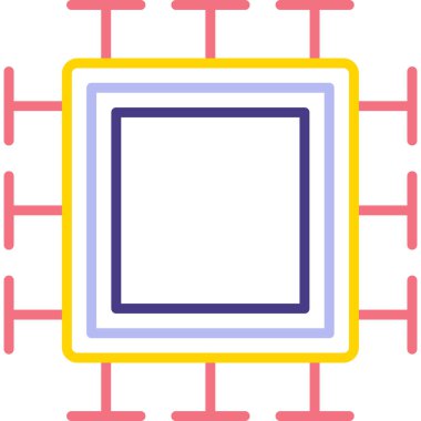  Mikroçip. Web simgesi basit illüstrasyon