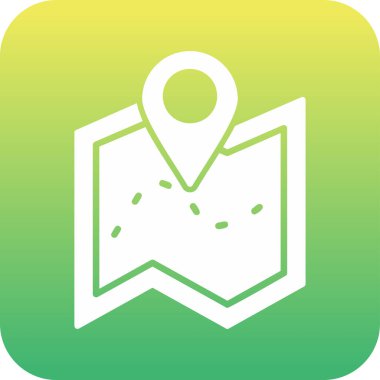 harita simgesinin vektör illüstrasyonu 