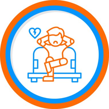 Koltukta yalnız bir adamın vektör çizimi