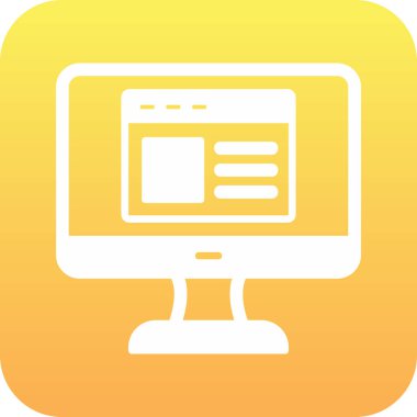 Web sitesi işareti, vektör illüstrasyonlu blog simgesi, bilgisayar ekranı