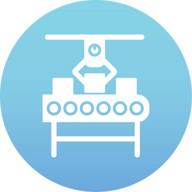 Üretim süreci simgesi, vektör illüstrasyonu basit tasarım