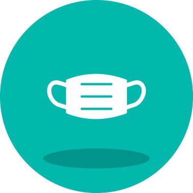 Tıbbi maske ikonu, düz stil. vektör illüstrasyonu 