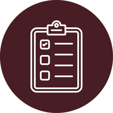 Kontrol listesi web simgesi, basit vektör illüstrasyonu 