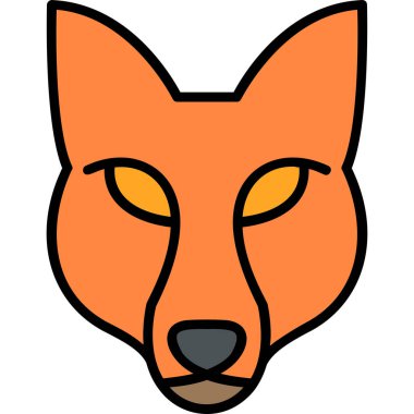 Fox baş simgesi vektör illüstrasyonu