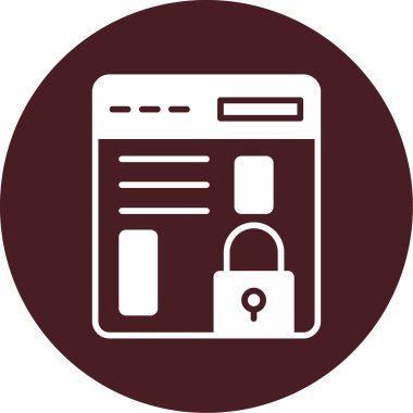 Tarayıcı Kilidi web simgesi, vektör illüstrasyonu