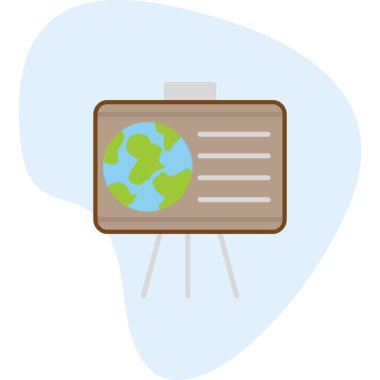 Coğrafya web simgesi, vektör illüstrasyonu