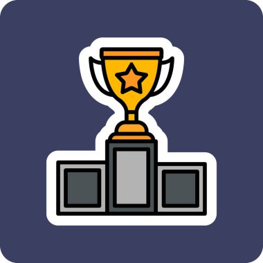 Galibiyet kupa vektör simgesi