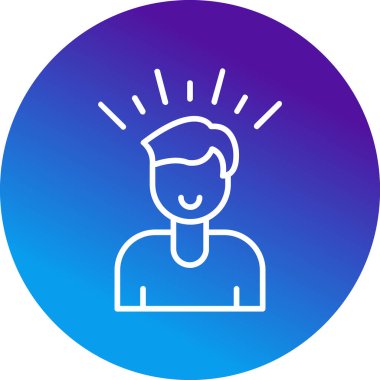 Kendine güvenen adam. Web simgesi basit illüstrasyon