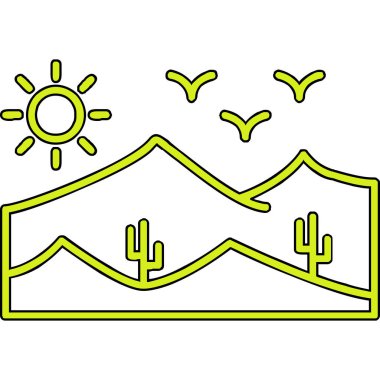 Desert web  icon, outline style clipart