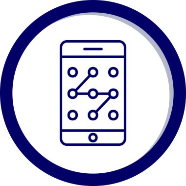 Mobil Desen Kilit simgesi, vektör illüstrasyonu