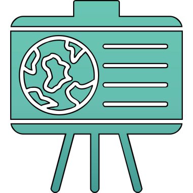 Coğrafya web simgesi, vektör illüstrasyonu