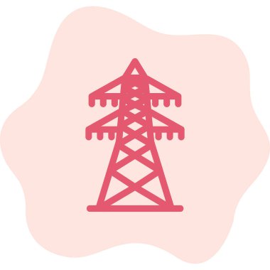 elektrik kulesi simgesi, vektör illüstrasyonu