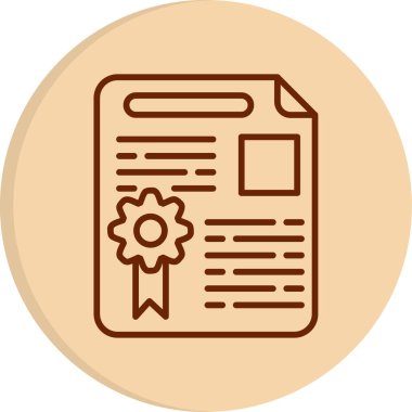 Lisans sertifikası simgesi, vektör illüstrasyonu basit tasarım