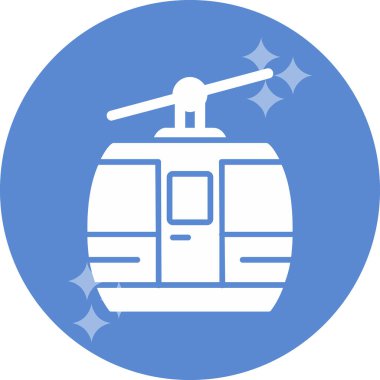 Kablo araba simgesi, vektör illüstrasyonu 