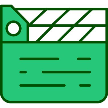 Alkış tahtası simgesi. Film yapma işareti, vektör illüstrasyonu