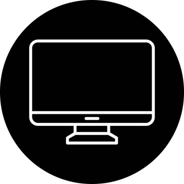 Bilgisayar monitörü. Web simgesi basit illüstrasyon 