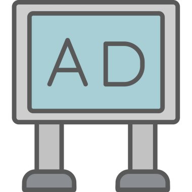 Poster ağ simgesi, vektör illüstrasyonu