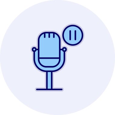 mikrofon, Düğmeyi Duraklat ikon vektör illüstrasyonuName