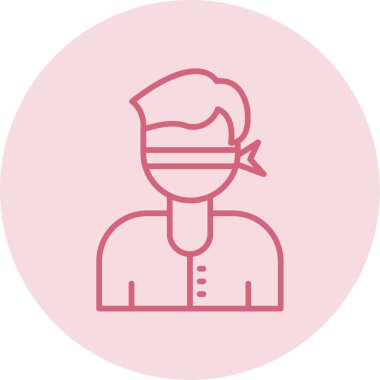 Gözleri bağlı bir adam. Web simgesi vektör illüstrasyonu