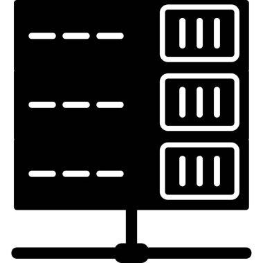 bilgisayar sunucu simgesi, vektör illüstrasyonu basit tasarım