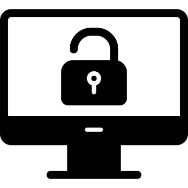 Güvenli olmayan bilgisayar vektör simgesi modern basit illüstrasyon