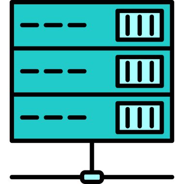 bilgisayar sunucu simgesi, vektör illüstrasyonu basit tasarım