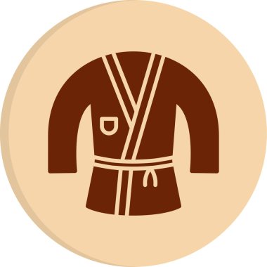 Japon hakama Haori simgesi, vektör illüstrasyonu