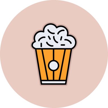 Patlamış mısır. Web simgesi basit illüstrasyon                                  